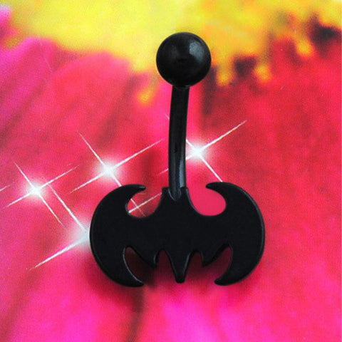 Black Batman Belly Button Ring