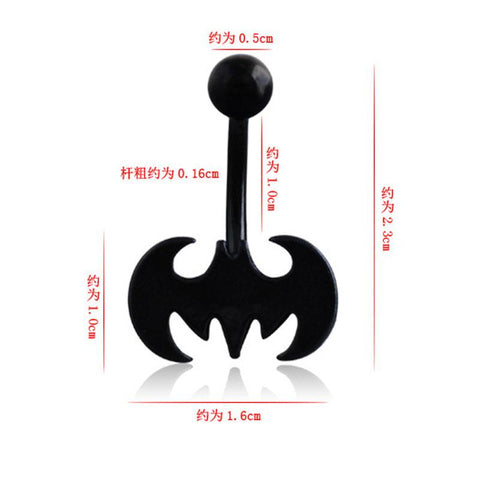 Black Batman Belly Button Ring