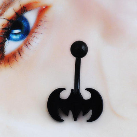 Black Batman Belly Button Ring
